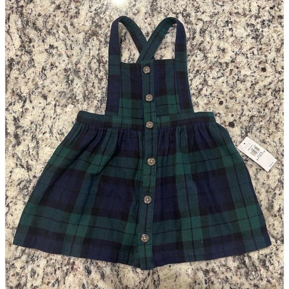 Old Navy Baby Girl’s 12-18 Months Plaid Flannel Overall Skirt NWT - Picture 1 of 6